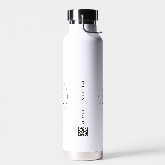 Logo QR Code Text Business Branding Promotion Water Bottle (Left)