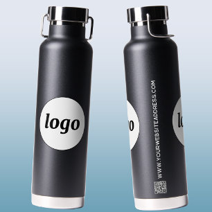 Logo QR Code Text Business Branding Promotional Water Bottle