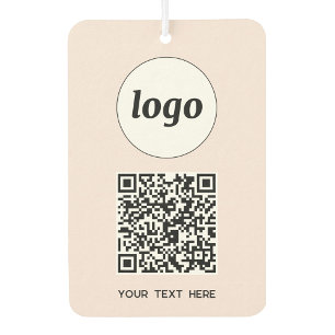 Logo QR Code Text Business Promotional Blush Pink Air Freshener