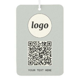 Logo QR Code Text Business Promotional Powder Blue Air Freshener