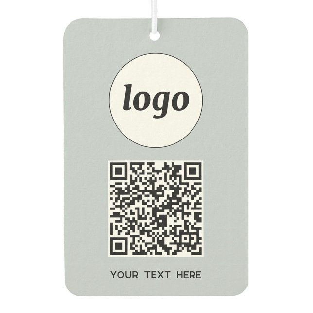 Logo QR Code Text Business Promotional Powder Blue Air Freshener (Simple logo QR code custom text business branding promotional car motor vehicle air freshener)