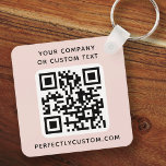 Logo, QR code text double sided light blush pink Keychain<br><div class="desc">Double sided keychain with your custom logo,  QR code and custom text on a light blush pink or custom colour background. Change fonts and font colours,  move and resize elements with the design tool.</div>