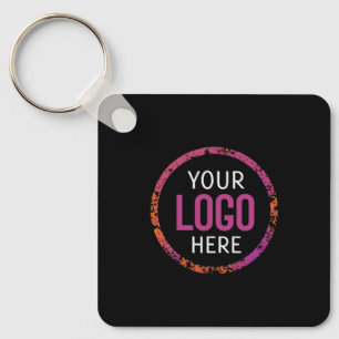 Logo, QR code text double sided light  Keychain