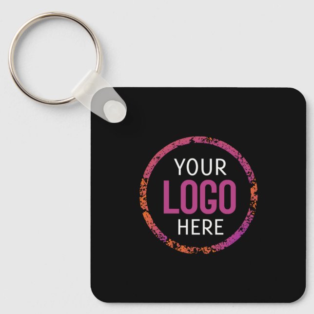 Logo, QR code text double sided light  Keychain (Front)