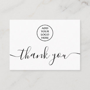 Logo QR Code Thank You For Your Order Black White Business Card