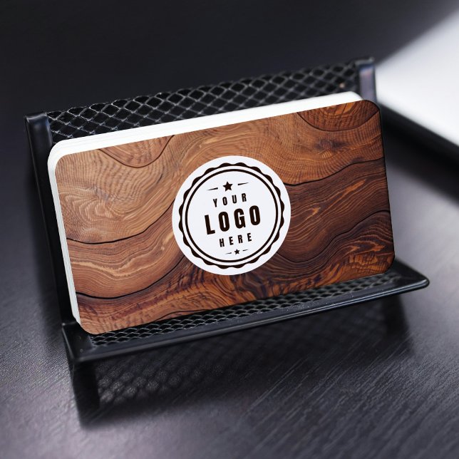 Logo QR Code Wood Carpentry Construction Business Card (Creator Uploaded)