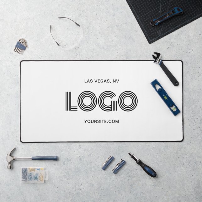 Logo rectangulaire moderne blanc et noir (Poste de travail)