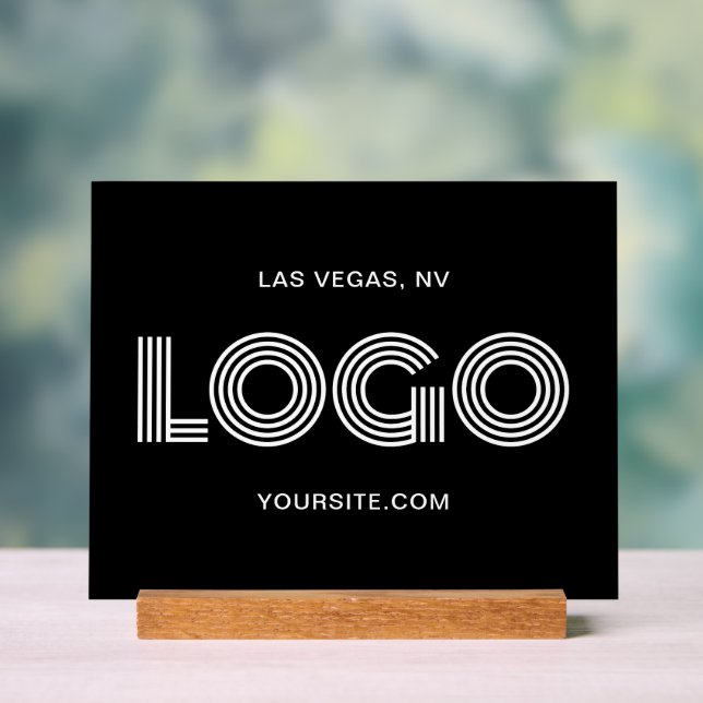 Logo rectangulaire moderne noir et blanc (Neutre)