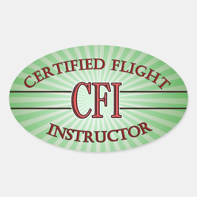 LOGO RED CSF CERTIFIED FLIGHT INSTRUCTOR OVAL STICKER (Front)