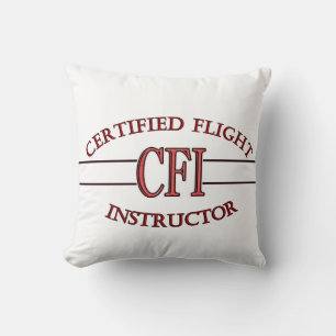 LOGO RED CSF CERTIFIED FLIGHT INSTRUCTOR THROW PILLOW