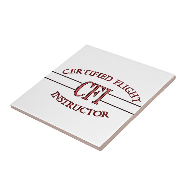 LOGO RED CSF CERTIFIED FLIGHT INSTRUCTOR TILE (Side)