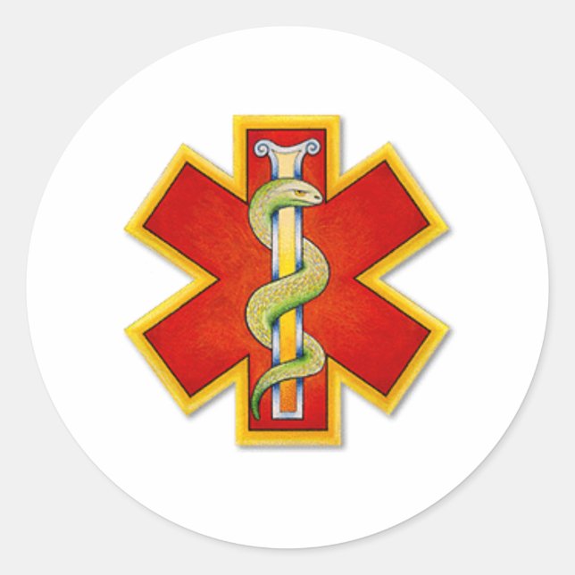     logo Red - Gold ornate Classic Round Sticker (Front)