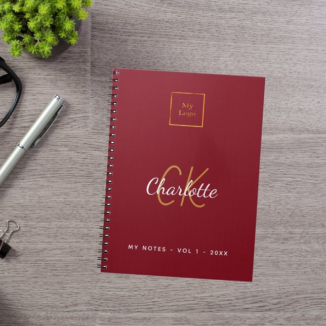 Logo red monogram modern business notebook (Creator Uploaded)