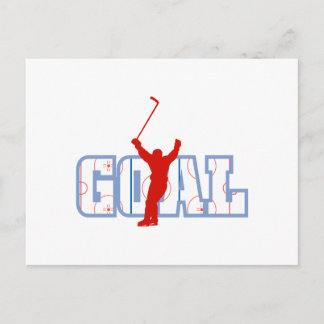 Logo - Red White & Blue Goal Postcard