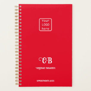 Logo Red & White Monogram Business Planner 2023