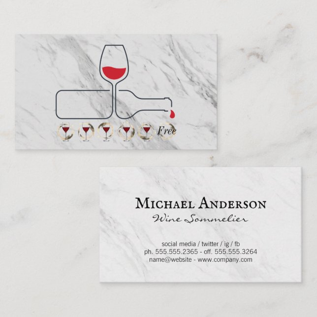 Logo Red Wine Pour | Carte Punch (Devant / Derrière)