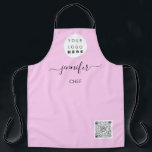 Logo Restaurant Bakery Catering Cake Pink Apron<br><div class="desc">Modern simply customizable apron with your own logo.
Have a lot of success in your kitchen. I wish you a lot of fantastic experience as a chef 😁
FlorenceKdesign</div>