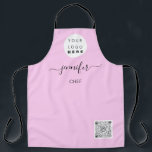 Logo Restaurant Bakery Catering Cake Pink Apron<br><div class="desc">Modern simply customizable apron with your own logo.
Have a lot of success in your kitchen. I wish you a lot of fantastic experience as a chef 😁
FlorenceKdesign</div>