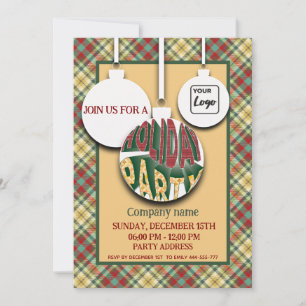 Logo Retro bold fun typography company party Invitation