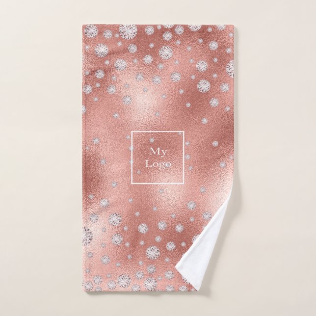 Logo rose gold diamonds business hand towel (Hand Towel)