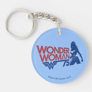 Logo Rouge et Bleu de Wonder Woman, 75e anniversai
