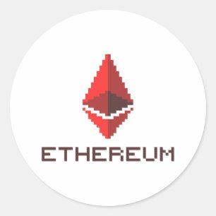 Logo rouge Ethereum ETH 8 bits   Sticker
