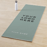 Logo Sage Green Name Company Promotional Instagram Yoga Mat<br><div class="desc">Custom Logo Sage GReen Name Company Promotional Instagram Yoga Mat featuring a simple and modern template with your business logo,  photo or image and any personalized text. Add your name,  website or social network address.</div>