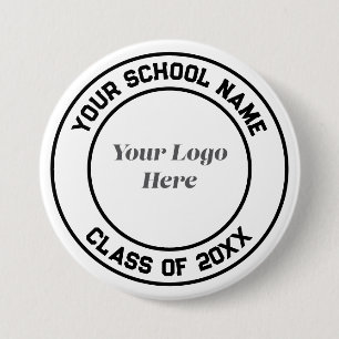 Logo School Name Senior Grad Party Favour Keepsake 3 Inch Round Button