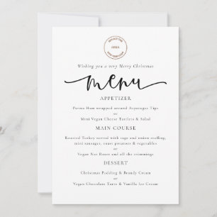 Logo Script Company Christmas Party Menu card