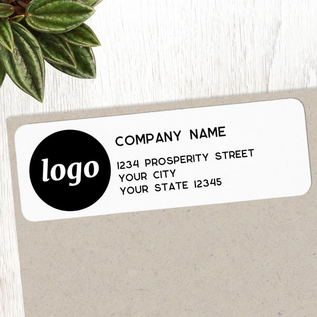 Logo simple Adresse de retour de l'entreprise (Logo with text business promotional return address label)