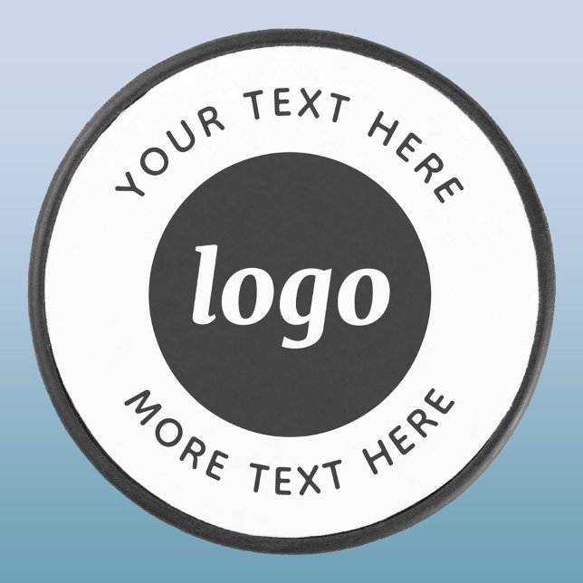 Logo Simple Avec Texte Professionnel Promotionnel (Logo with custom text business promotional hockey puck)