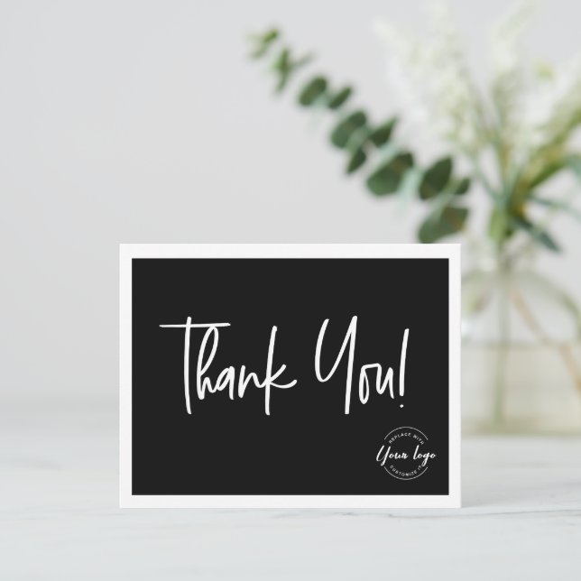 Logo simple Black White Company Logo Merci social (Debout devant)