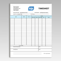 Logo Simple Employee Business Time Sheet Notepad