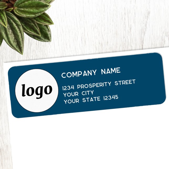 Logo simple Entreprise Adresse de retour Turquoise (Simple logo with custom text business branding promotional company return address label)