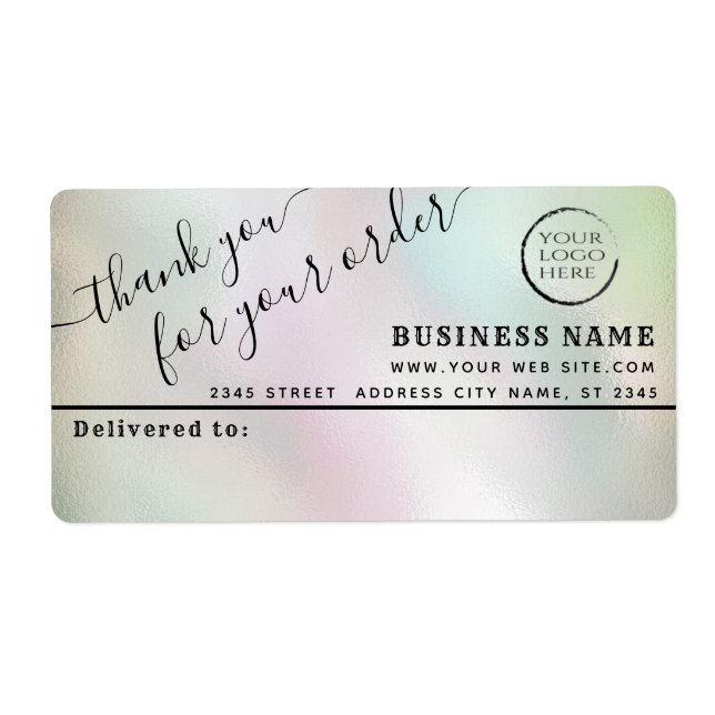 Logo simple merci business mailing étiquette (Devant)