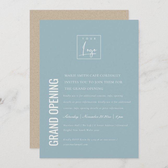 Logo simple minimal Business Grand Invitation d'ou (Devant / Derrière)