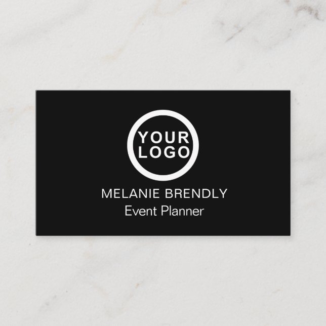 Logo Simple Modern Minimalist Black Business Card (Front)