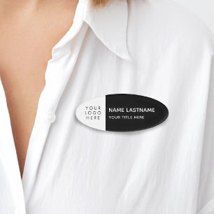 Logo Simple Modern Minimalist Black Magnet Title Name Tag