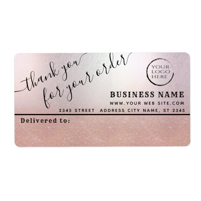 Logo simple thank you business mailing label (Front)