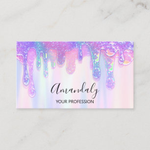 Logo Soap Holograph Drip Cosmetics Nails Pink Busi Business Card