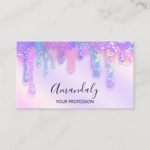 Logo Soap Holograph Drip Cosmetics Nails Purple Business Card