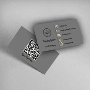 Logo Social Media Gold QR Code Gold Graphite You Business Card