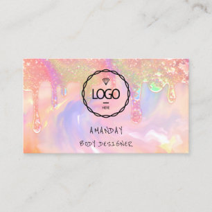 Logo Social Media Logo QR Code Holograp Drips Business Card