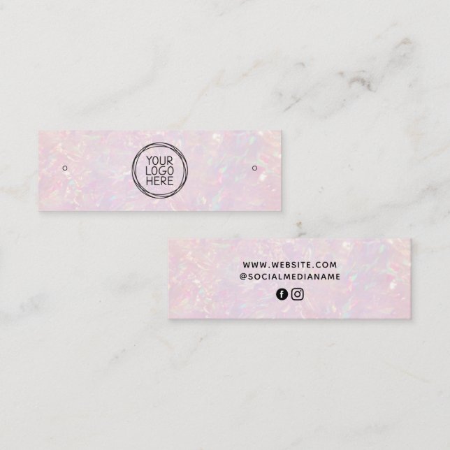 Logo Social Media Stud Earrings Display Card (Front/Back)