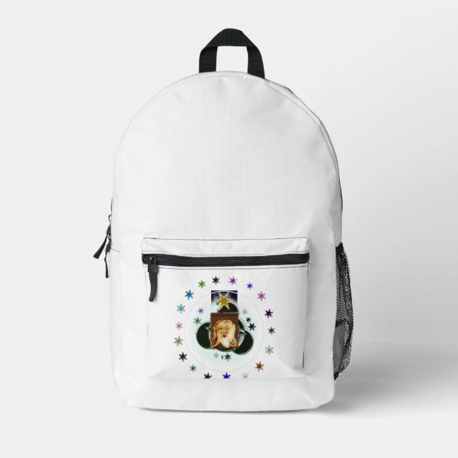 Logo  Stars Blonde Lady   Position 2  Printed Backpack (Front)