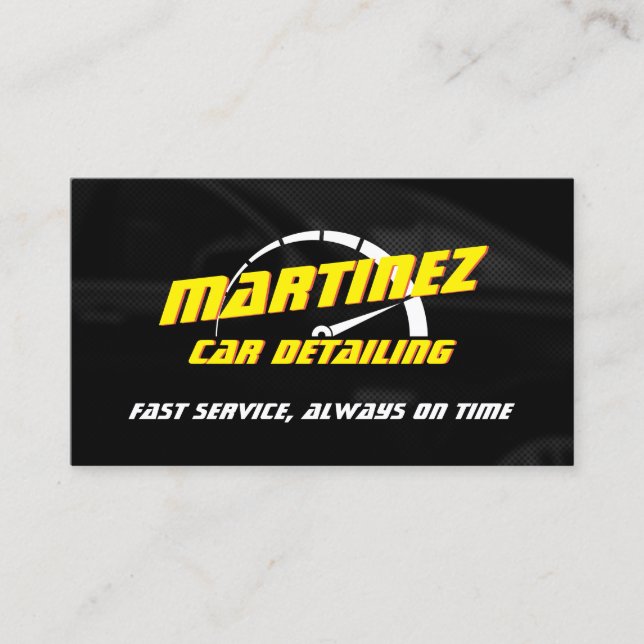 Logo style speed metre  business card (Front)