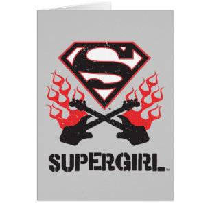 Logo Supergirl Black Flaming Guitares