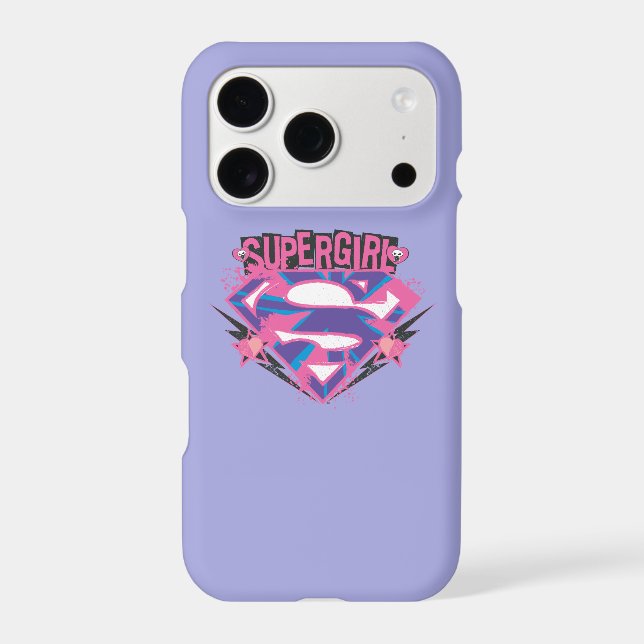 Logo Supergirl rose et violet Grunge (Verso)