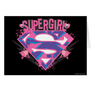 Logo Supergirl rose et violet Grunge