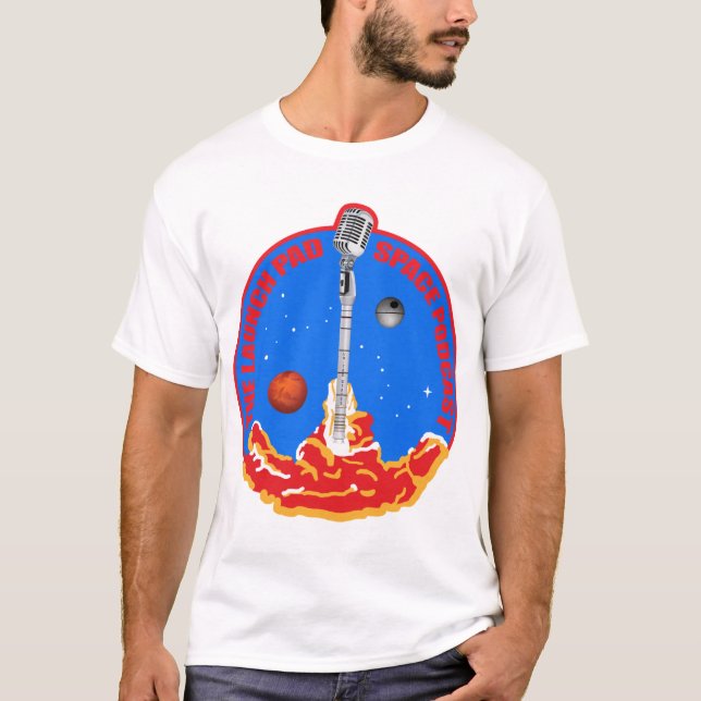 Logo T-Shirt du podcast de lancement de pad Space (Devant)